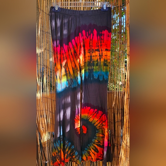 TIE DYE *8 Colors Avail* Rayon Stretch Bell Bottom Pant OS NEW - Picture 11 of 16